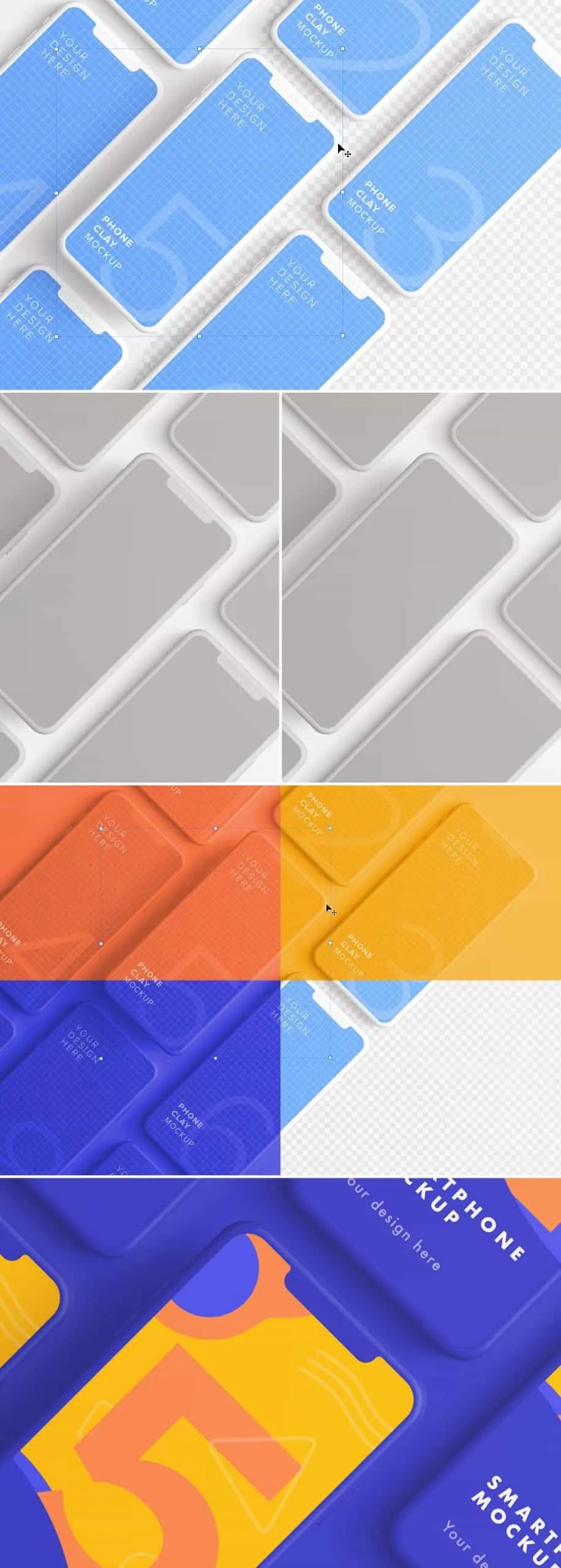 iphone smartphone clay layout 5 mockup preview scaled