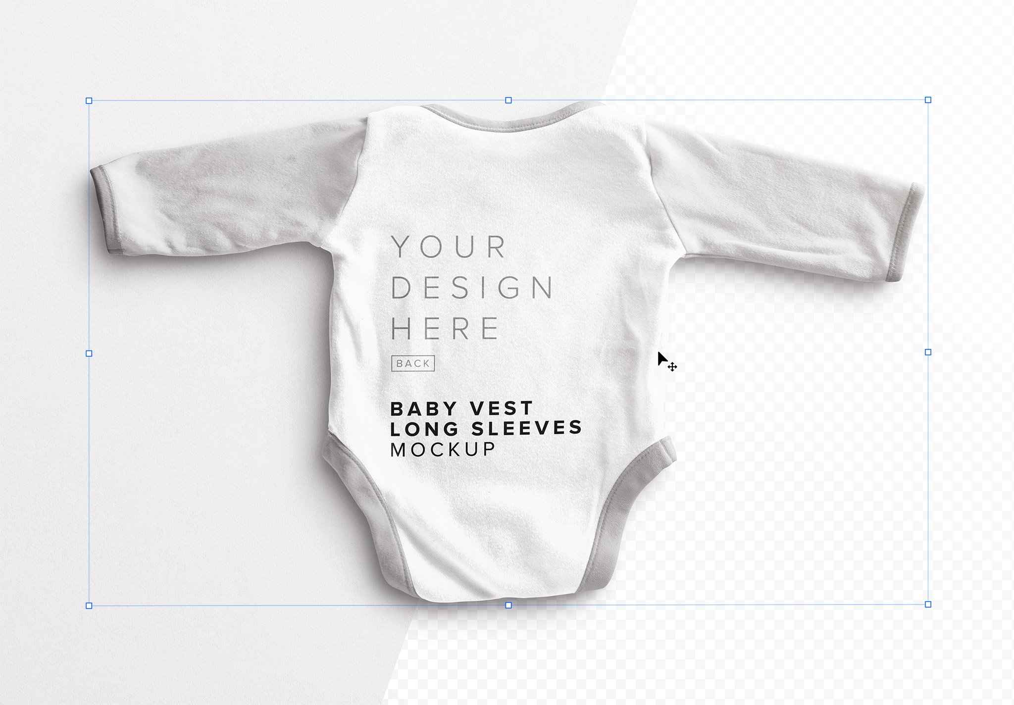 Baby Vest Long Sleeves Back Mockup Image01