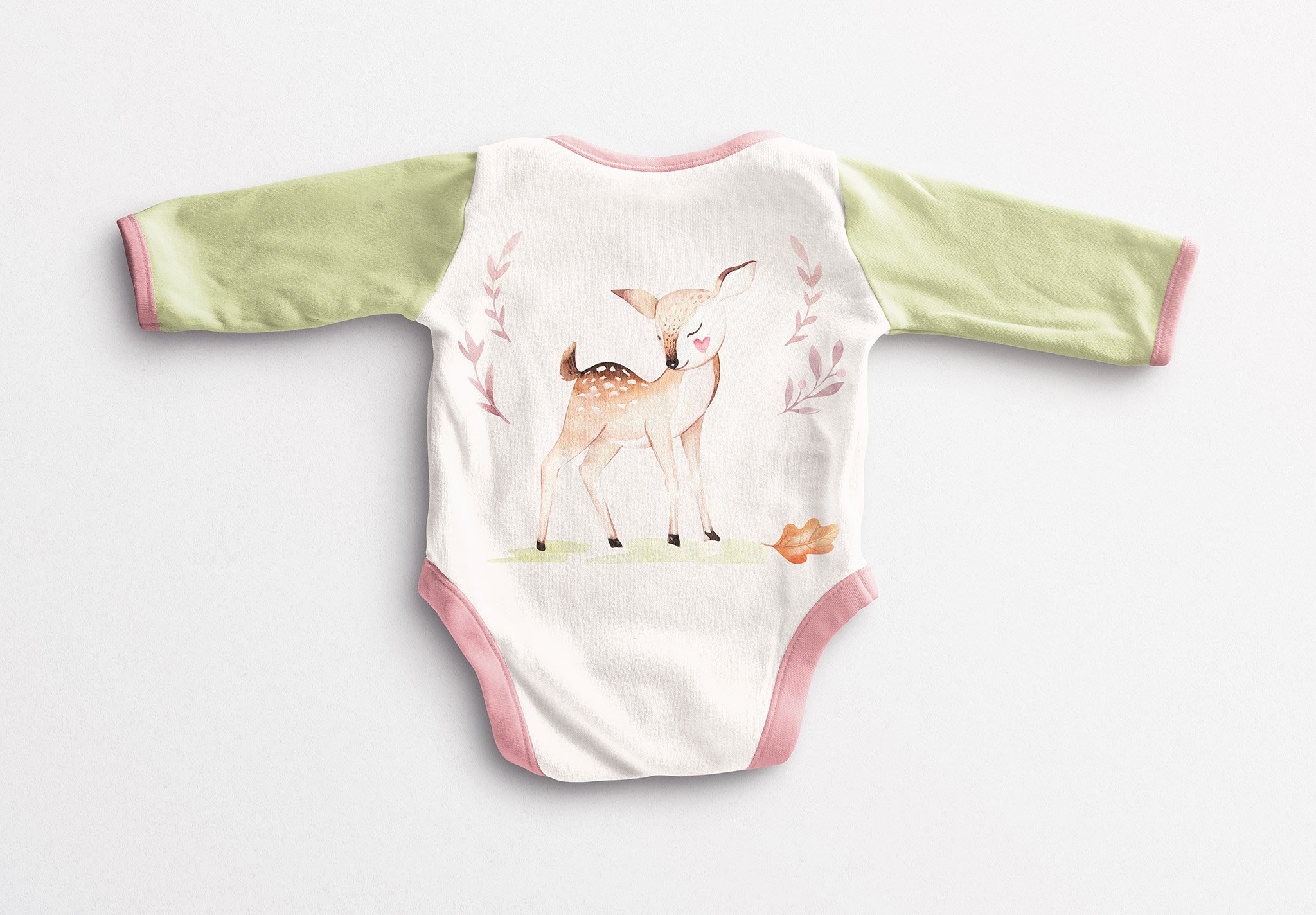 Baby Vest Long Sleeves Back Mockup Image03