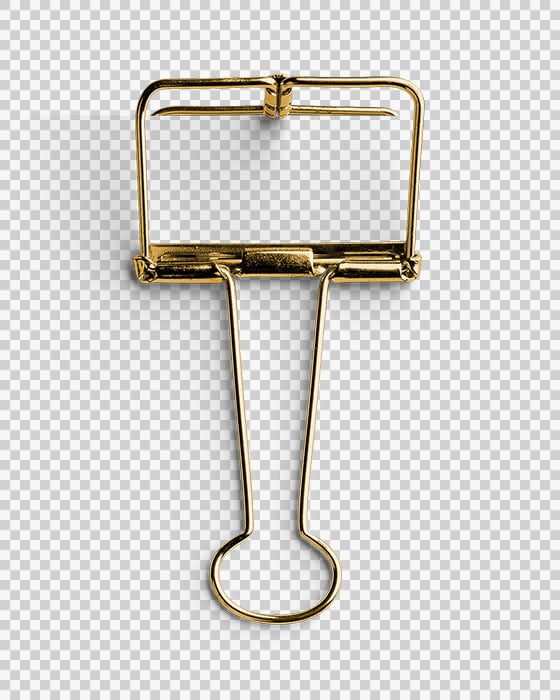 Bulldog Clip Large Metallic Closed Clipped 1 03 PNG Image Transparent Background