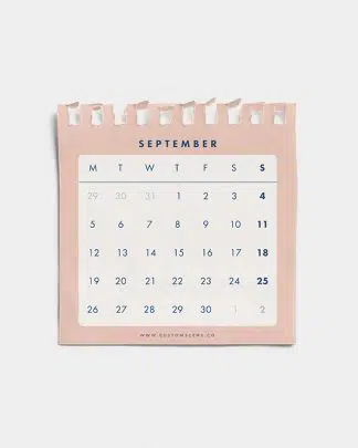 Free Pink September Small Calendar Notepad Page 01 PNG Image Thumbnail