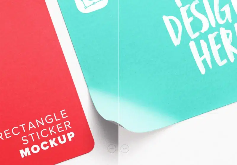 2 Rectangle Stickers Mockup | Custom Scene