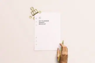 Free A5 Planner Insert Mockup Free PSD Mockup