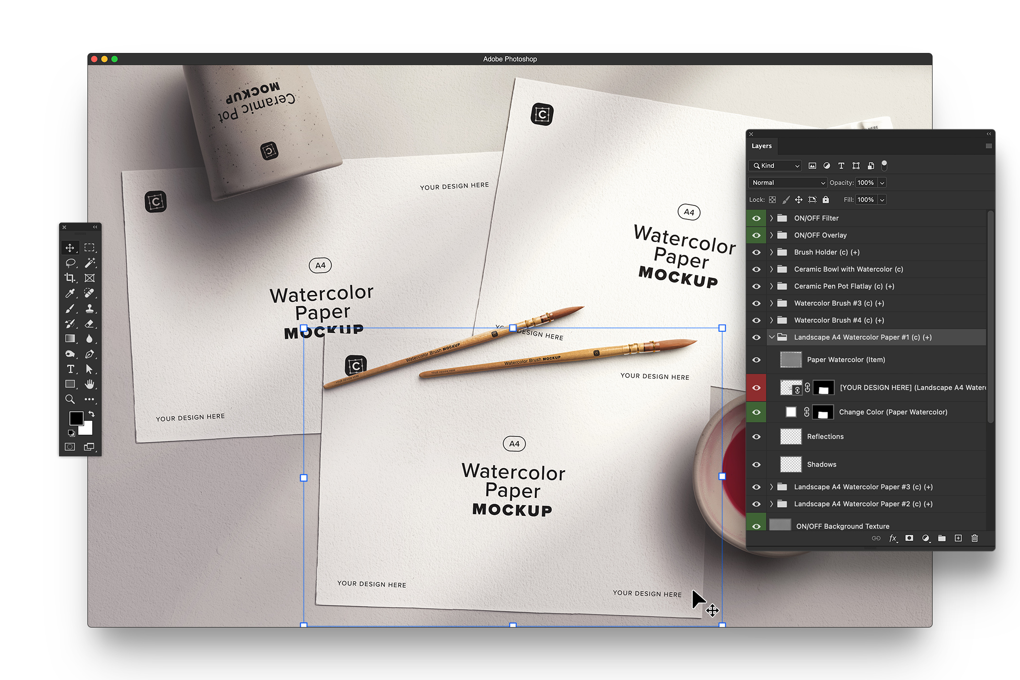 Three A4 Watercolor Paper Mockup 05 Layered PSD Mockup.jpg