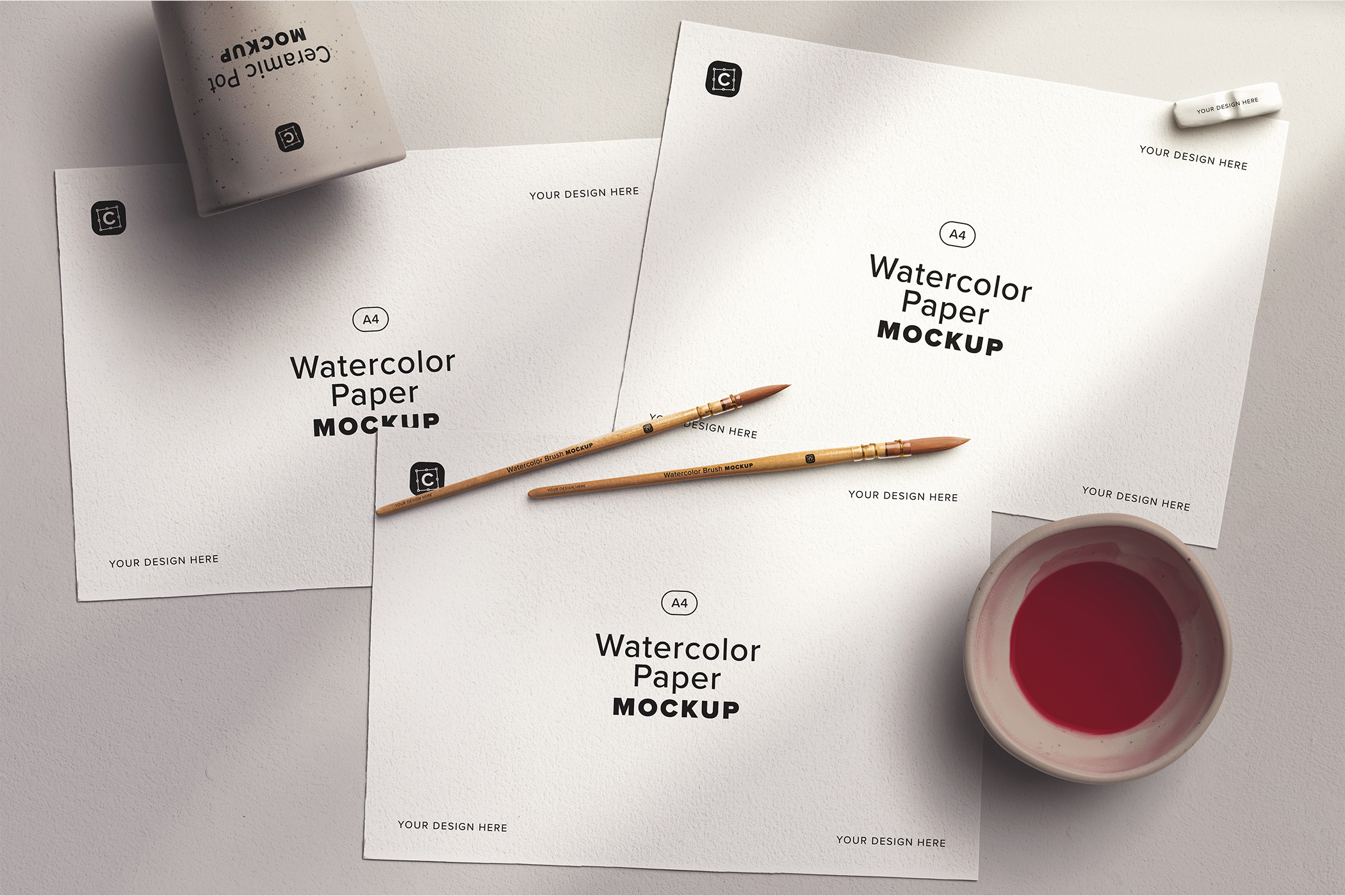 Three A4 Watercolor Paper Mockup 07 PSD Mockup Scene.jpg