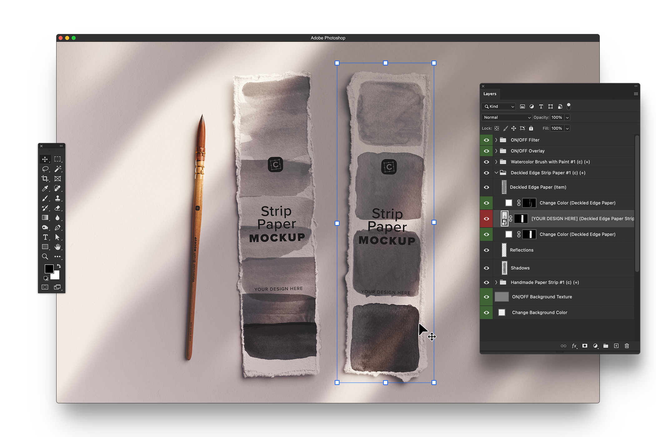 Two Strip Deckled Edge Paper with Watercolor Brush Mockup 05 Layered PSD Mockup.jpg