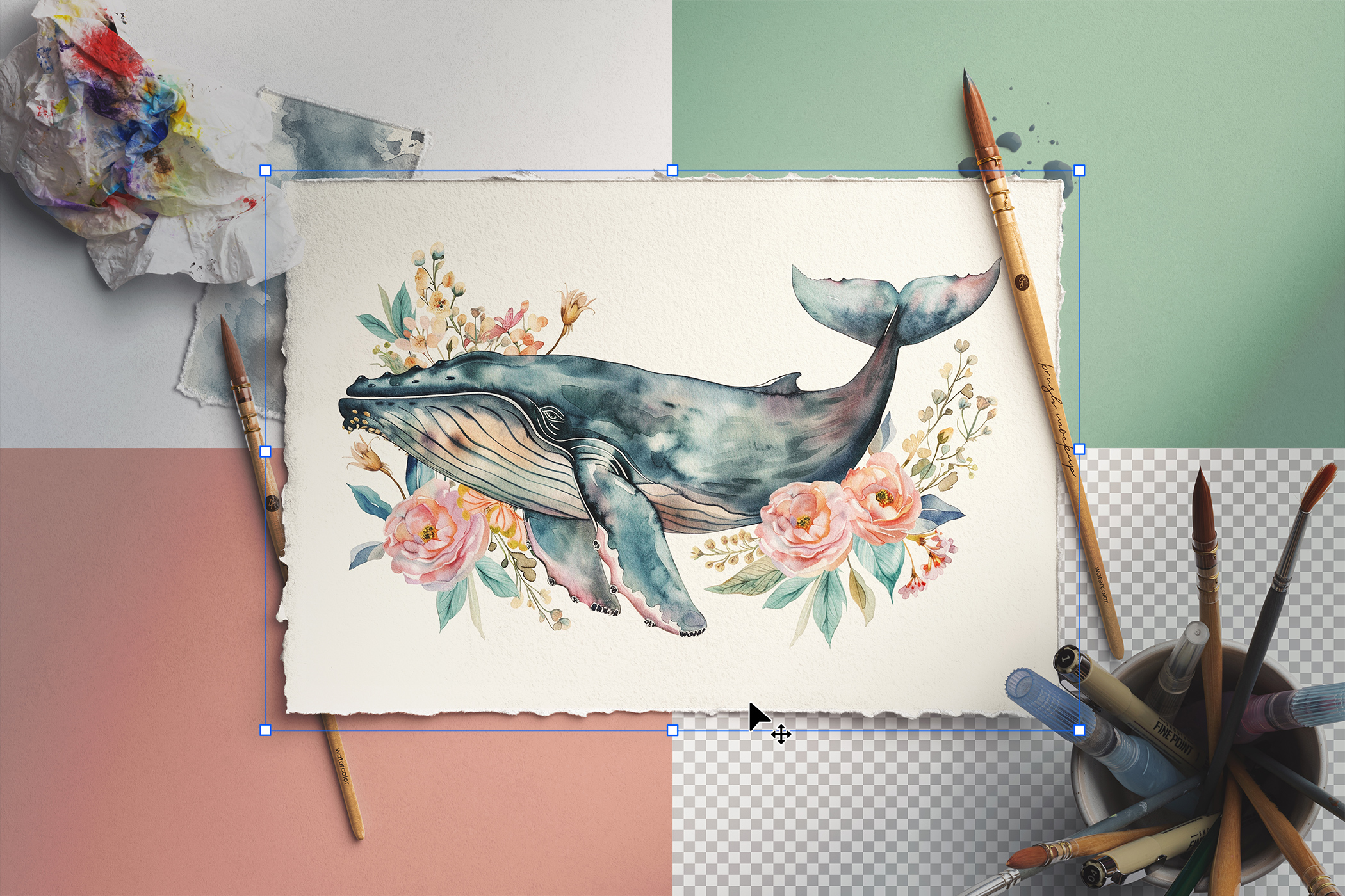 Creative Watercolor Tools and Paper Mockup Scene 03 Isolated Objects.jpg