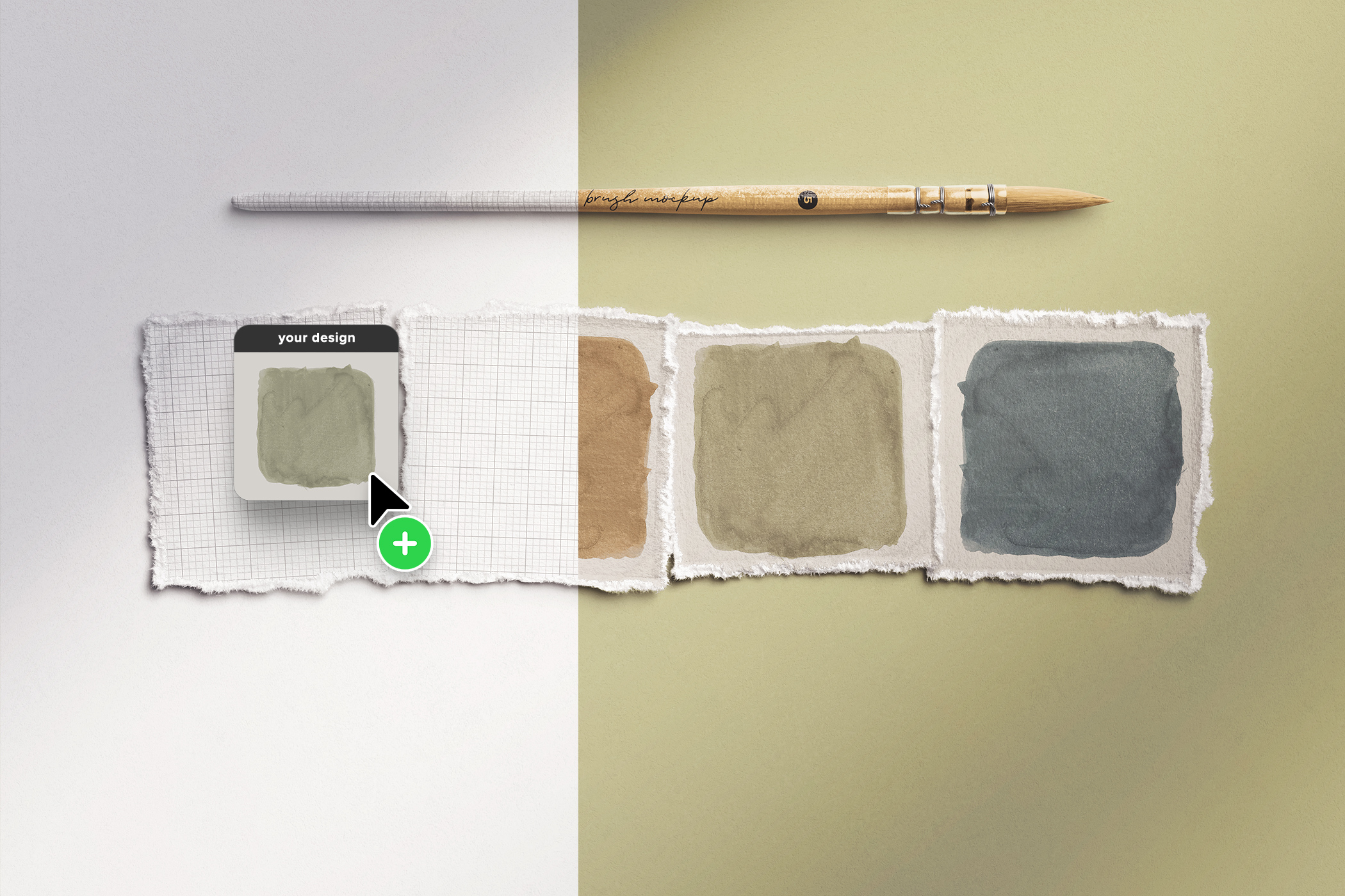 Sampling Deckled Edge Paper with Watercolor Brush Mockup 05 Add your design.jpg