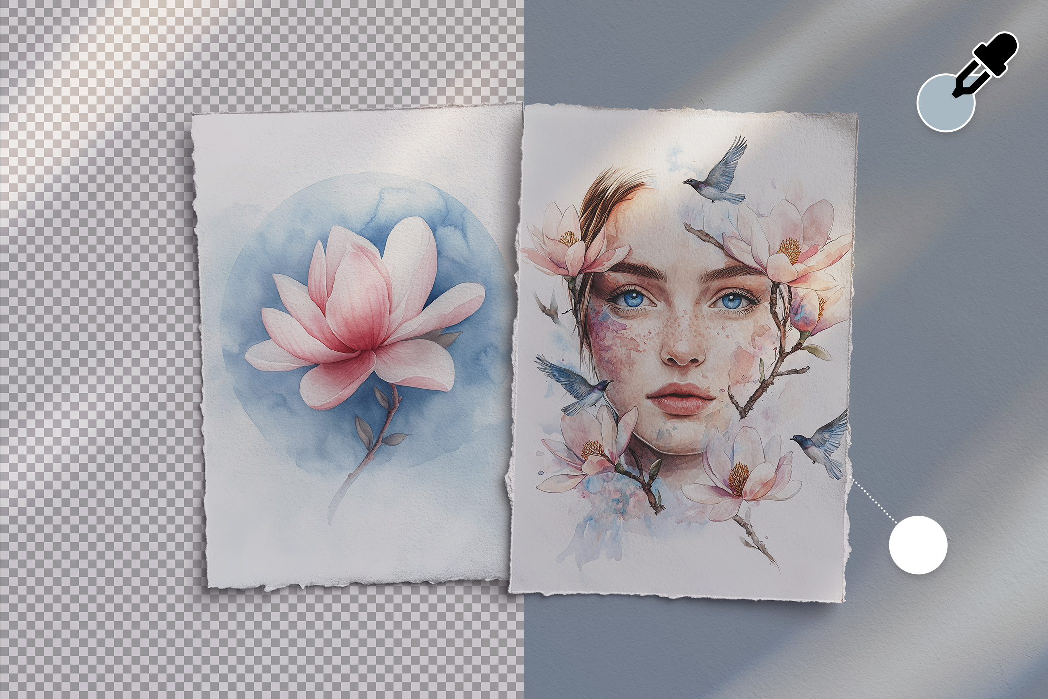 Two A4 Deckled Edge Paper Mockup 04 Color Editable.jpg
