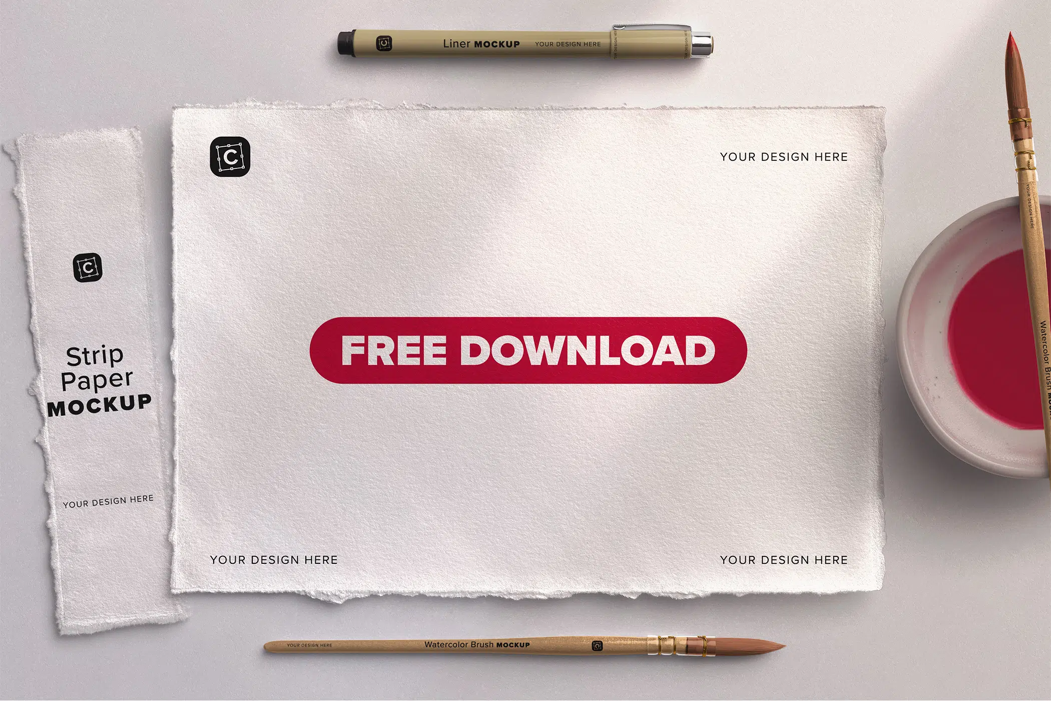 Free A4 Deckled Edge Paper Watercolor Mockup Scene 01 Free PSD Mockup.jpg