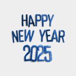 Elegant Blue Metallic New Year 2025 Sign 01 PNG Image Thumbnail.jpg