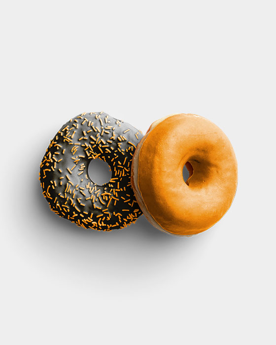 Pair of Donuts with Black and Orange Glaze with Sprinkles 01 PNG Image Thumbnail.jpg