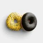 Pair of Donuts with Black and Yellow Glaze with Sprinkles 01 PNG Image Thumbnail.jpg