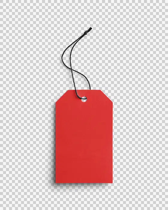 Red Label with Black Hanging String - Custom Scene
