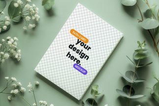 Free Card Mockup with Breath Flowers and Green Eucalyptus Leaves Thumbnail.jpg
