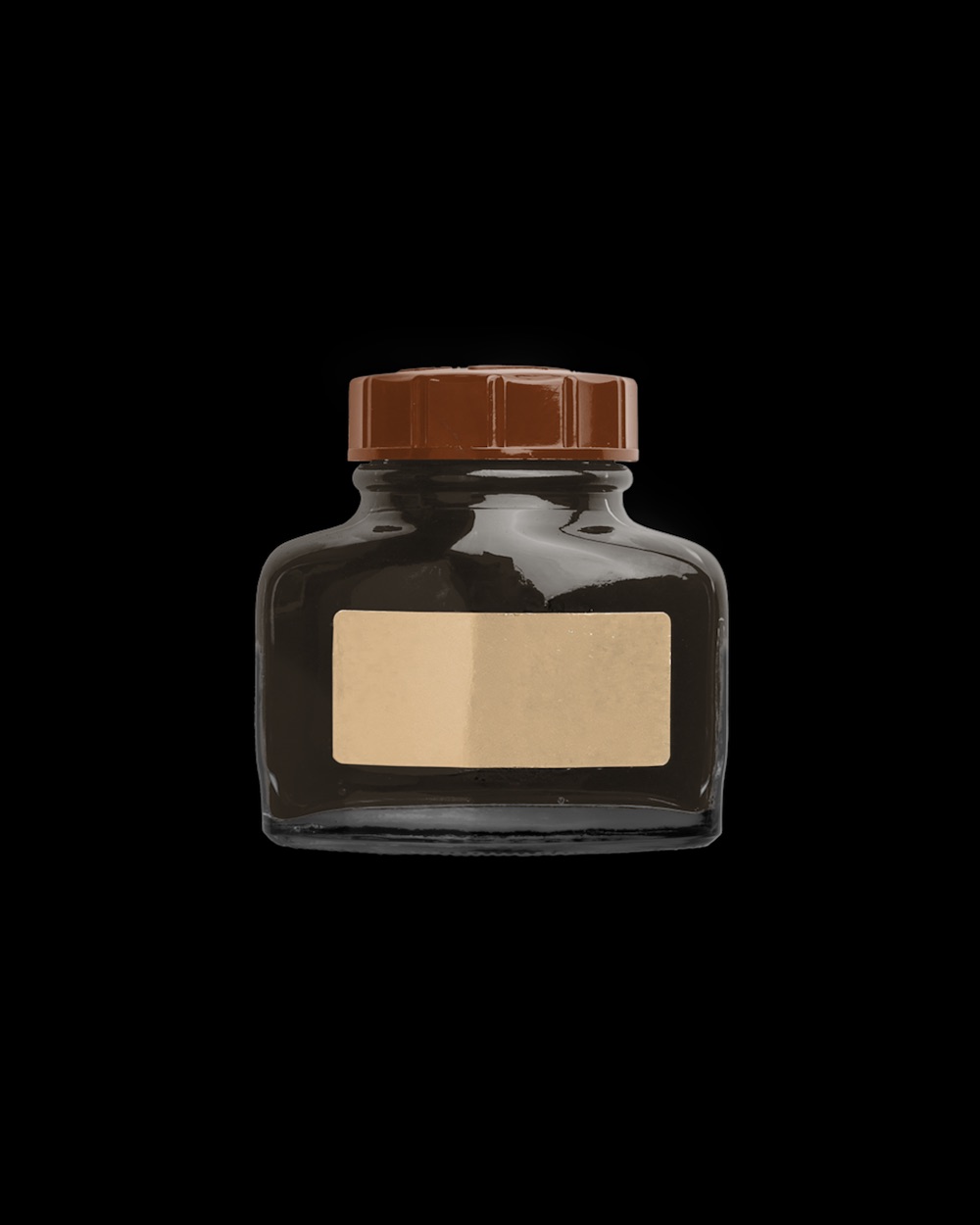 Fountain Pen Ink Bottle Vintage and Golden Tones 04 PNG Image Isolated Object.jpg
