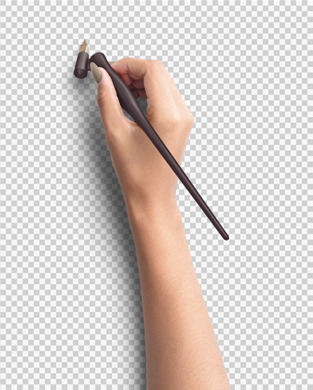 Light Hand Holding Oblique Calligraphy Pen Modern and Minimalist 03 PNG Image Transparent Background.jpg