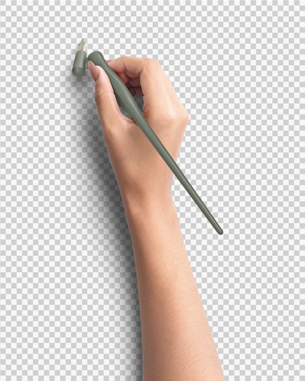 Light Hand Holding Oblique Calligraphy Pen Vintage and Antique 03 PNG Image Transparent Background.jpg