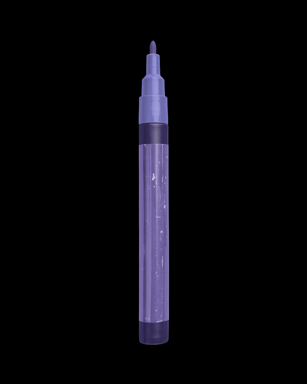 Open Worn Permanent Marker with Fine Tip Artistic Lilac and Cream 04 PNG Image Isolated Object.jpg