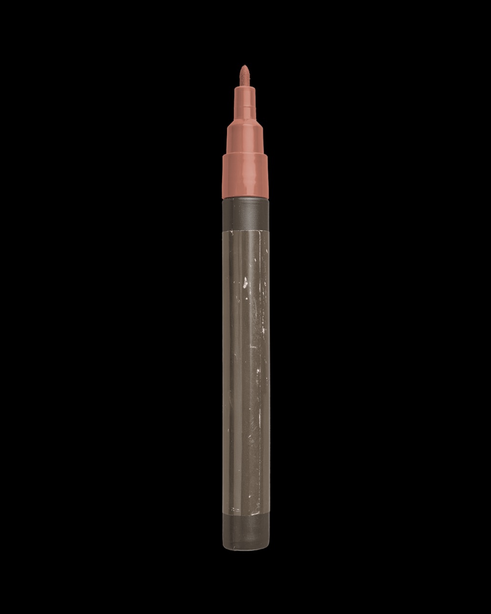 Open Worn Permanent Marker with Fine Tip Blush and Earthy Tones 04 PNG Image Isolated Object.jpg