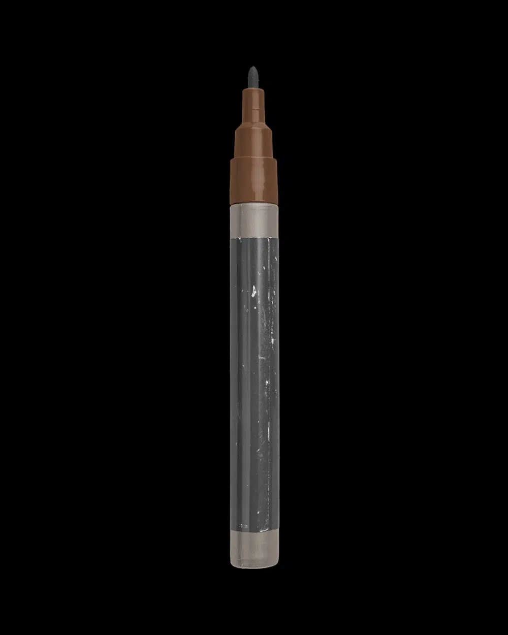 Open Worn Permanent Marker with Fine Tip Modern Shadows 04 PNG Image Isolated Object.jpg