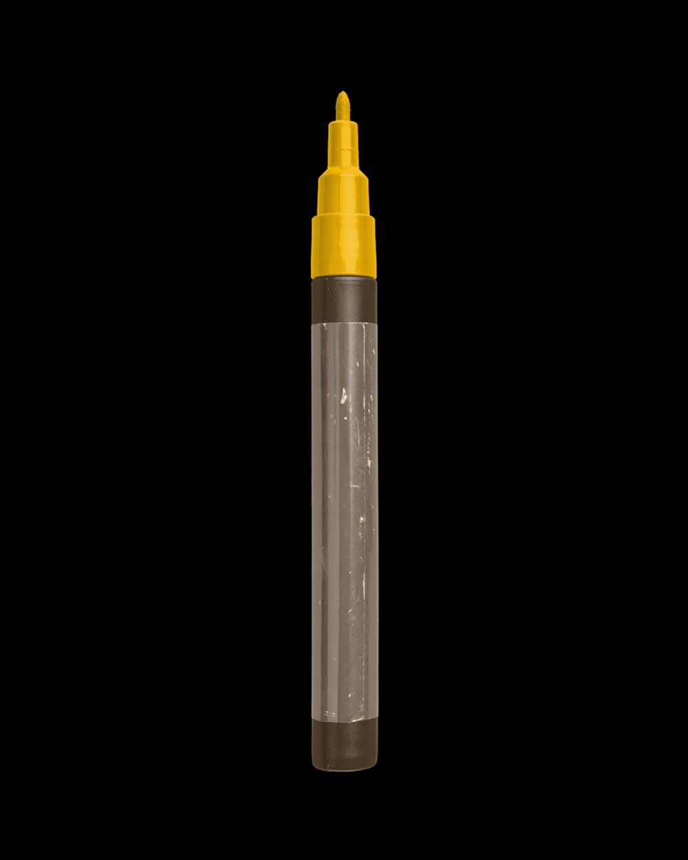 Open Worn Permanent Marker with Fine Tip Vintage and Golden Tones 04 PNG Image Isolated Object.jpg