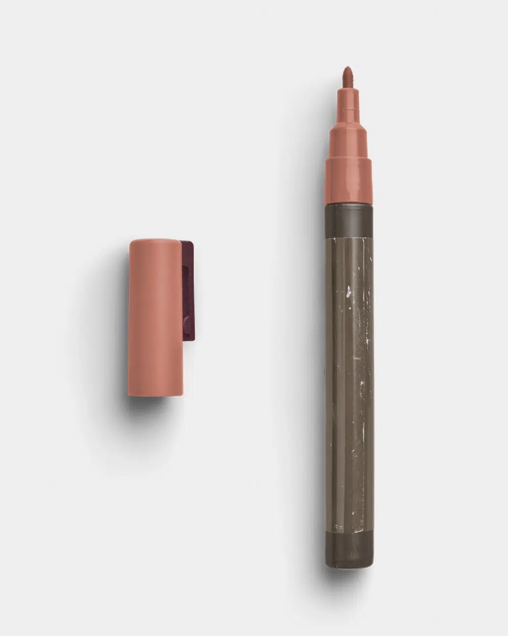 Open Worn Permanent Marker with Fine Tip and Cap Blush and Earthy Tones 01 PNG Image Thumbnail.jpg