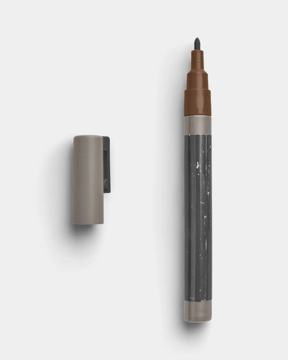 Open Worn Permanent Marker with Fine Tip and Cap Modern Shadows 01 PNG Image Thumbnail.jpg