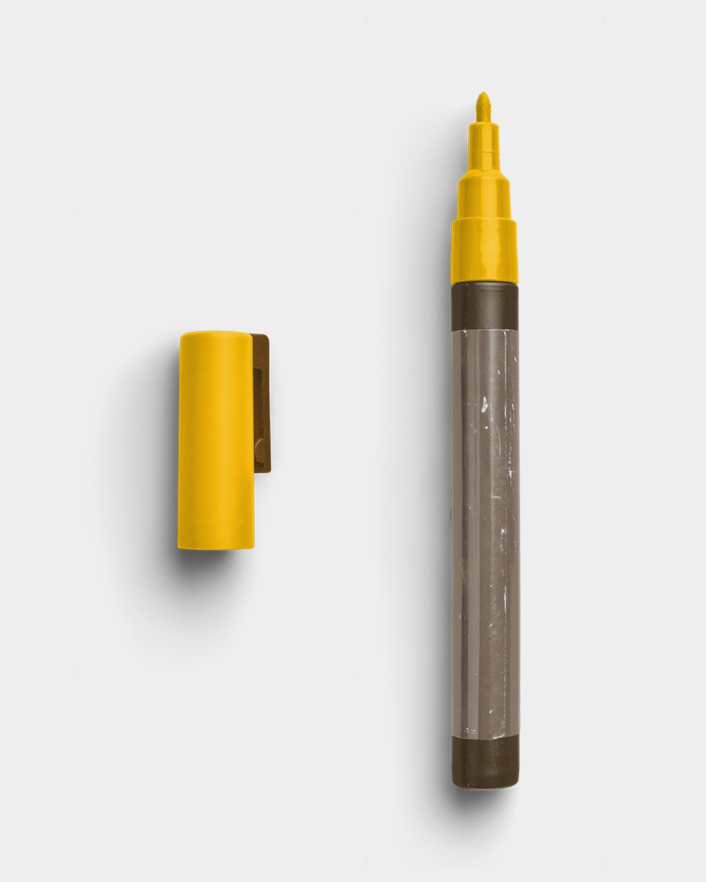 Open Worn Permanent Marker with Fine Tip and Cap Vintage and Golden Tones 01 PNG Image Thumbnail.jpg