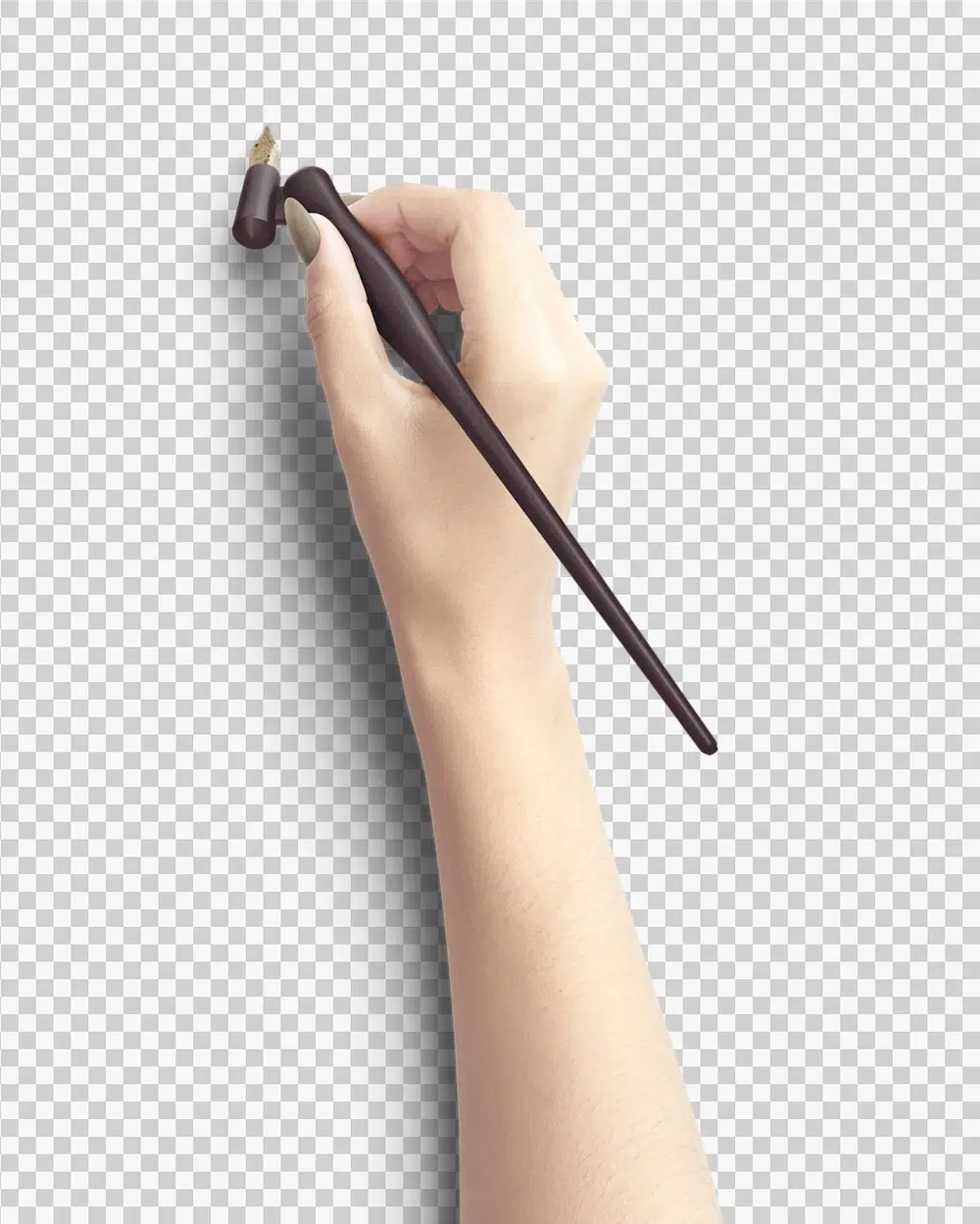 White Hand Holding Oblique Calligraphy Pen Modern and Minimalist 03 PNG Image Transparent Background.jpg