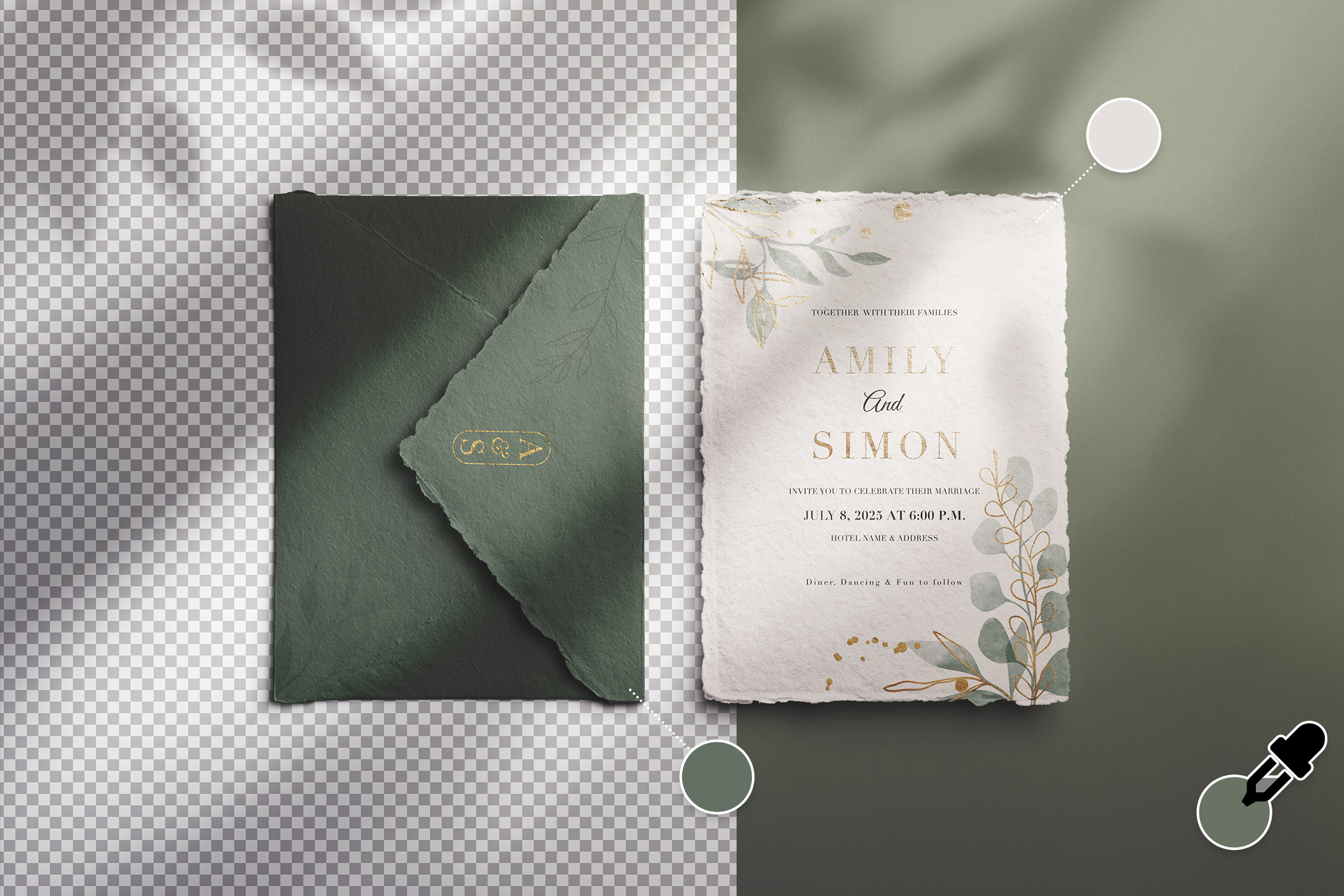 5x7in Handmade Invitation and Torn Envelope Mockup 04 Color Editable.jpg