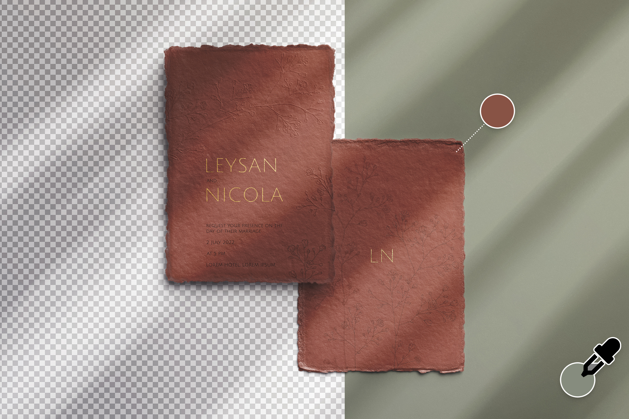 5x7in Handmade Paper Mockup Deckle Edge Card Set 04 Color Editable.jpg