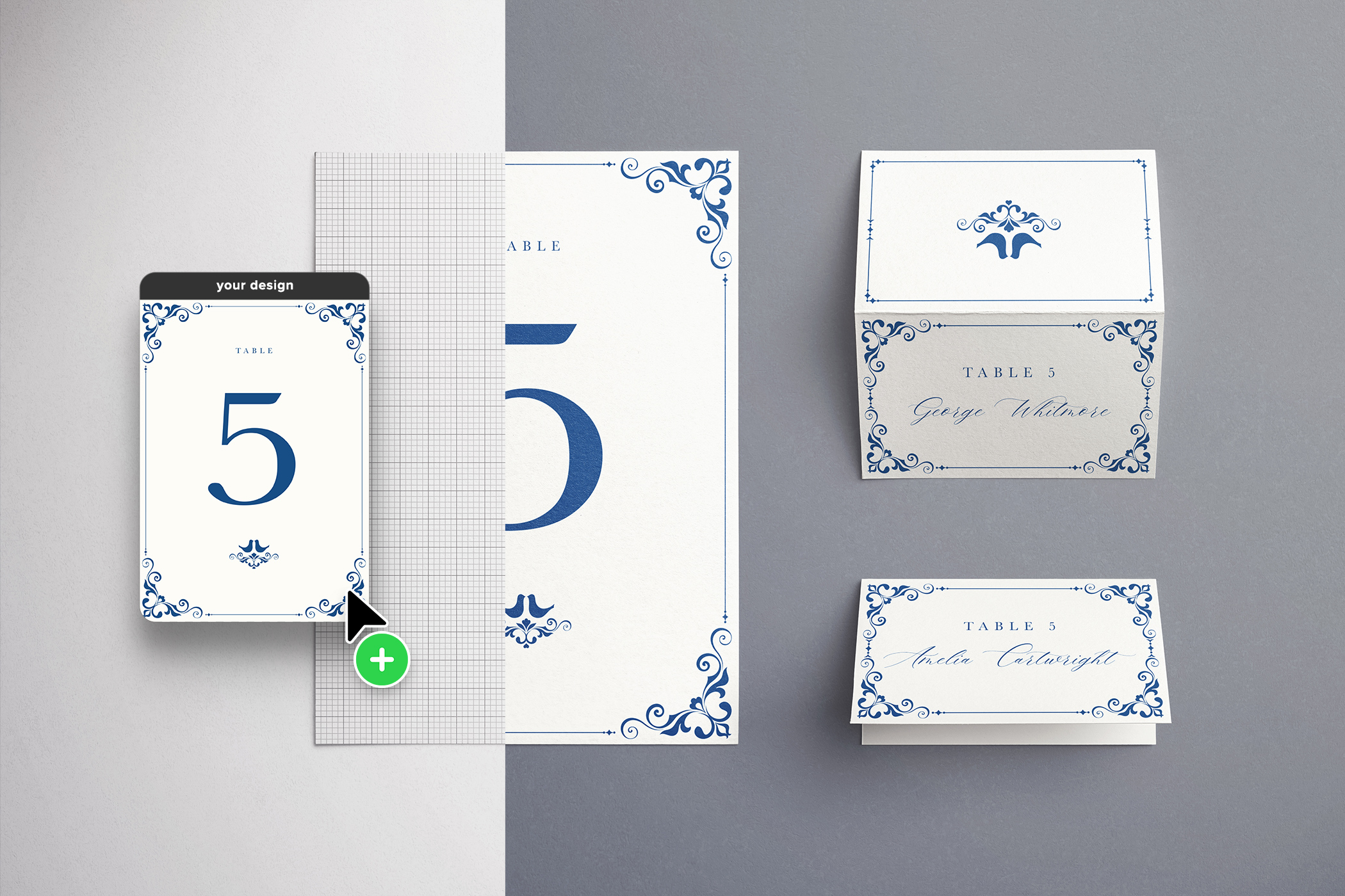 5x7in Table Number and 3.5 x 2 in Place Card Mockup 05 Add your design.jpg