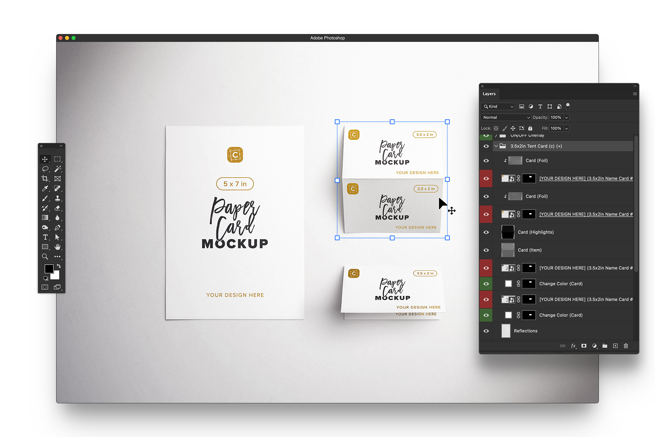 5x7in Table Number and 3.5 x 2 in Place Card Mockup 05 Layered PSD Mockup.jpg