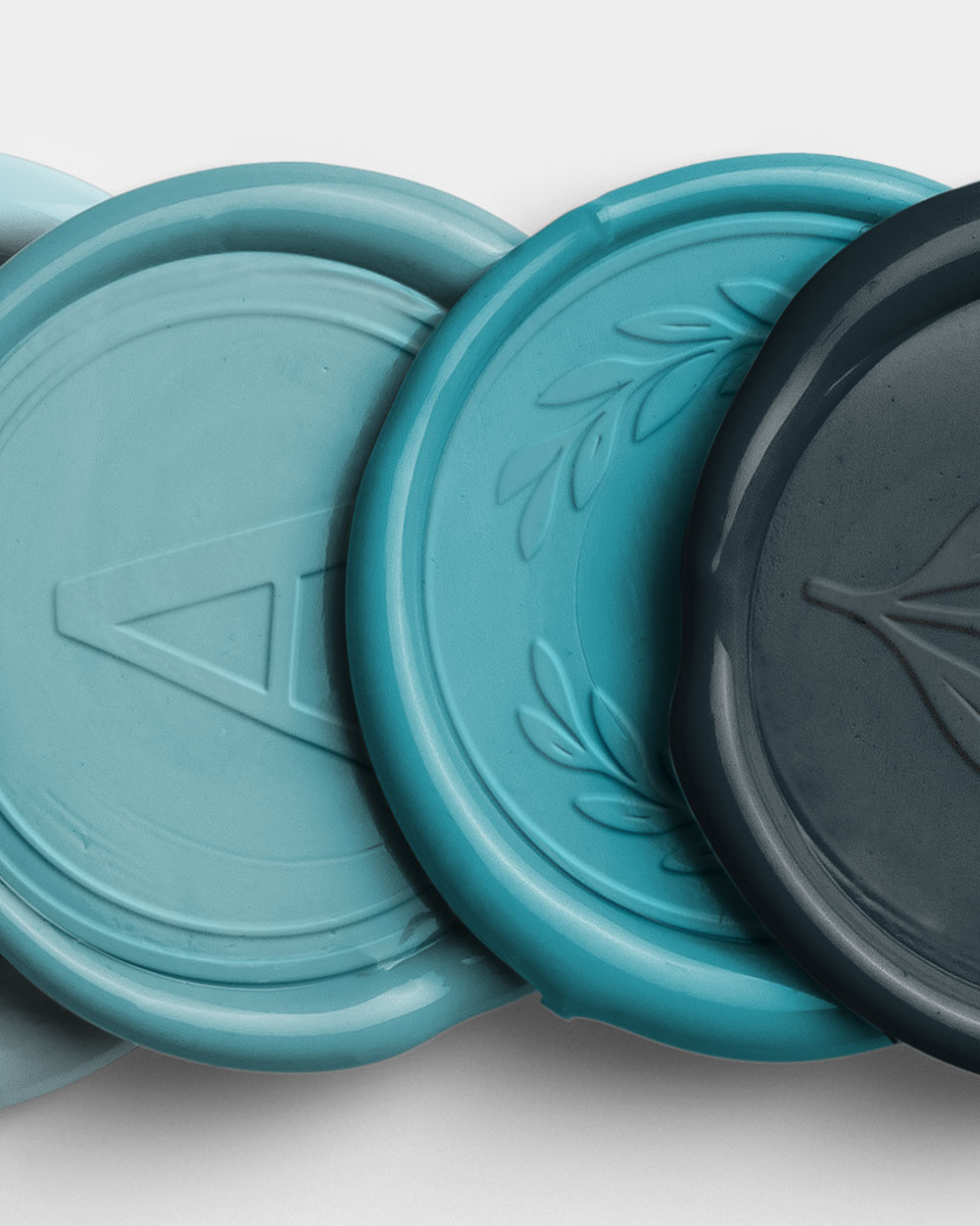Azure Vertical Stack of Four Wax Seals with Design 02 PNG Image High Resolution.jpg
