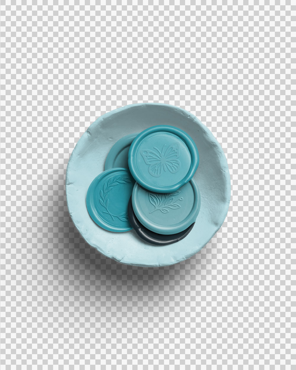 Azure Wax Seals in Ceramic Bowl with Design 03 PNG Image Transparent Background.jpg