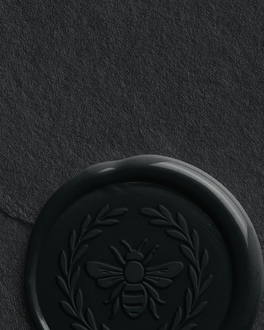Charcoal Handmade Paper Envelope with Wax Seal with Design 02 PNG Image High Resolution.jpg