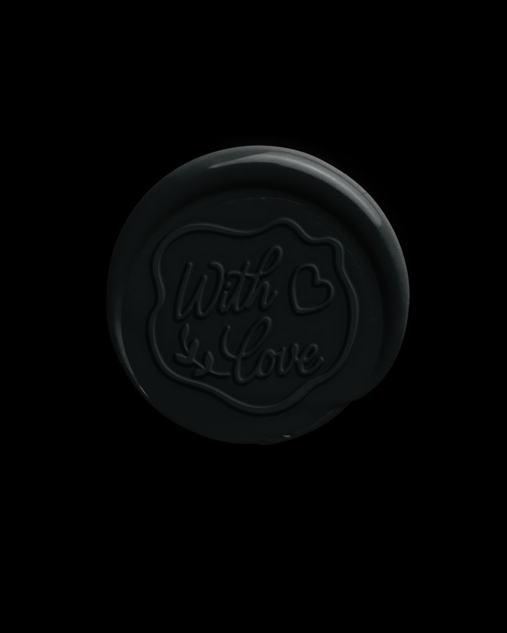 Charcoal Offset Wax Seal with Organic Edge with Design 04 PNG Image Isolated Object.jpg