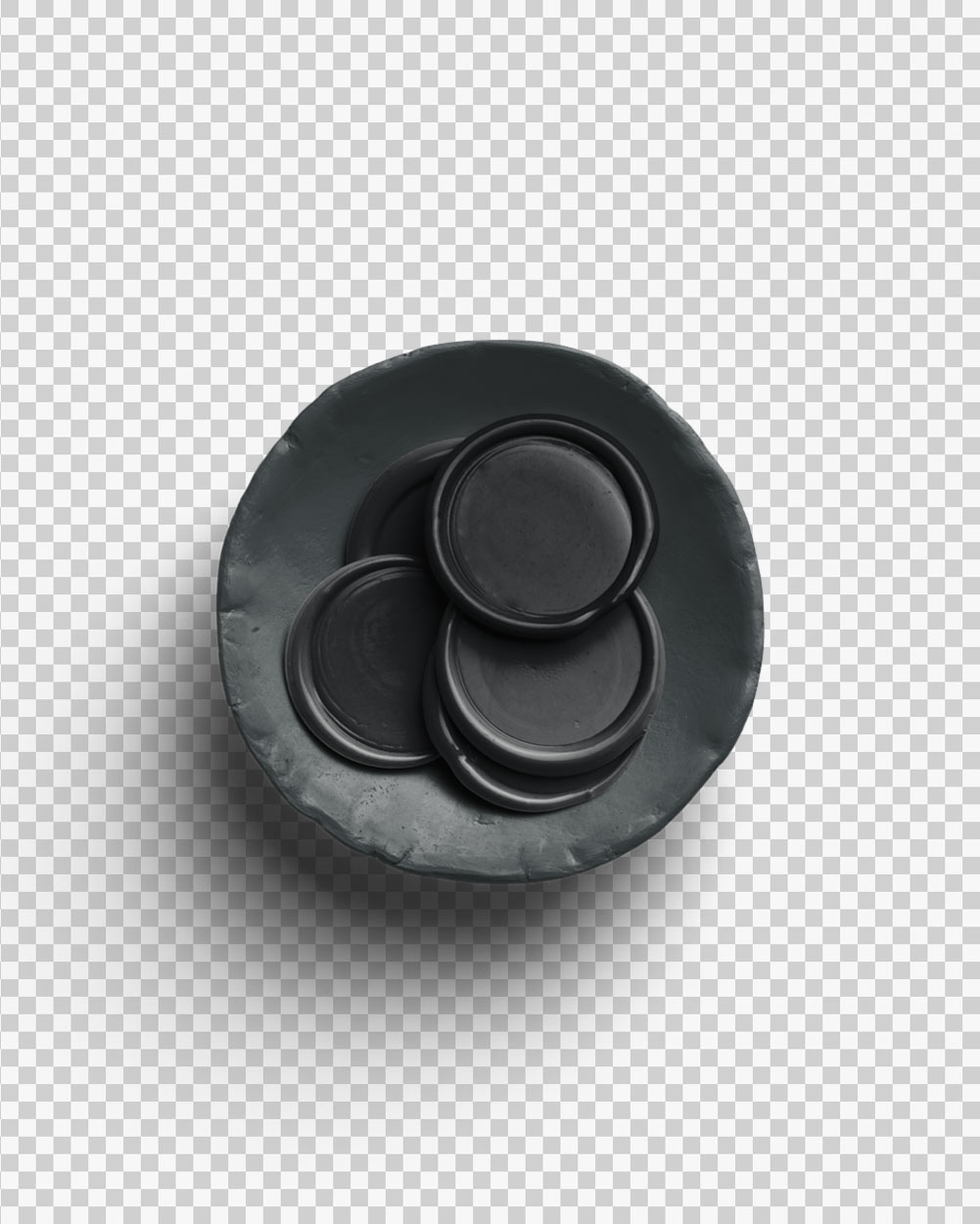 Charcoal Wax Seals in Ceramic Bowl 03 PNG Image Transparent Background.jpg