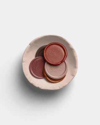 Crimson Wax Seals in Ceramic Bowl with Design 01 PNG Image Thumbnail.jpg