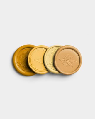 Golden Vertical Stack of Four Wax Seals with Design 01 PNG Image Thumbnail.jpg