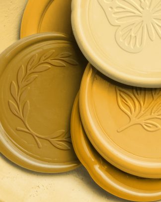 Golden Wax Seals in Ceramic Bowl with Design 02 PNG Image High Resolution.jpg