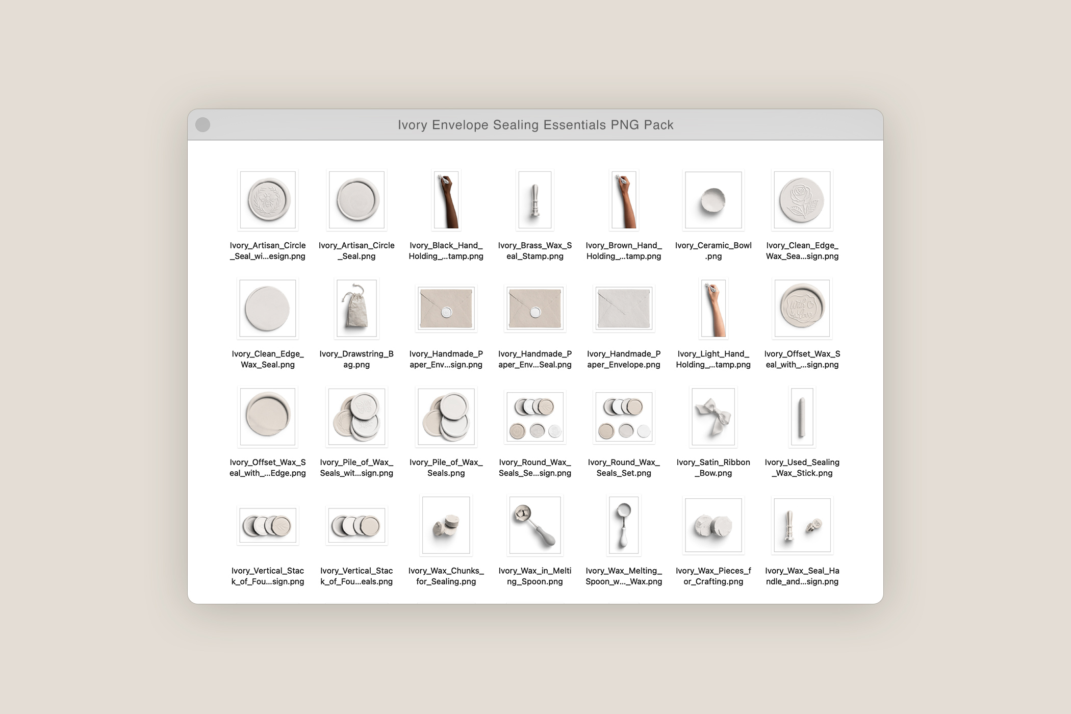 Ivory Envelope Sealing Essentials PNG Pack 02 What is included.jpg