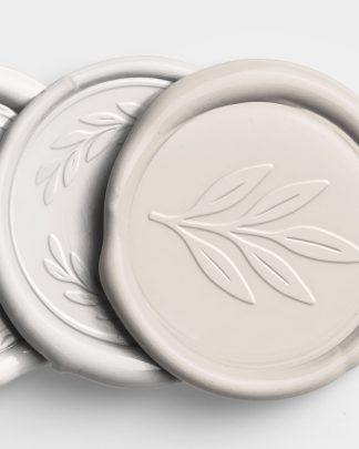 Ivory Vertical Stack of Four Wax Seals with Design 02 PNG Image High Resolution.jpg