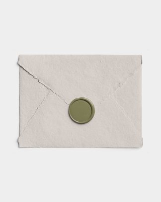 Olive Handmade Paper Envelope with Wax Seal 01 PNG Image Thumbnail.jpg