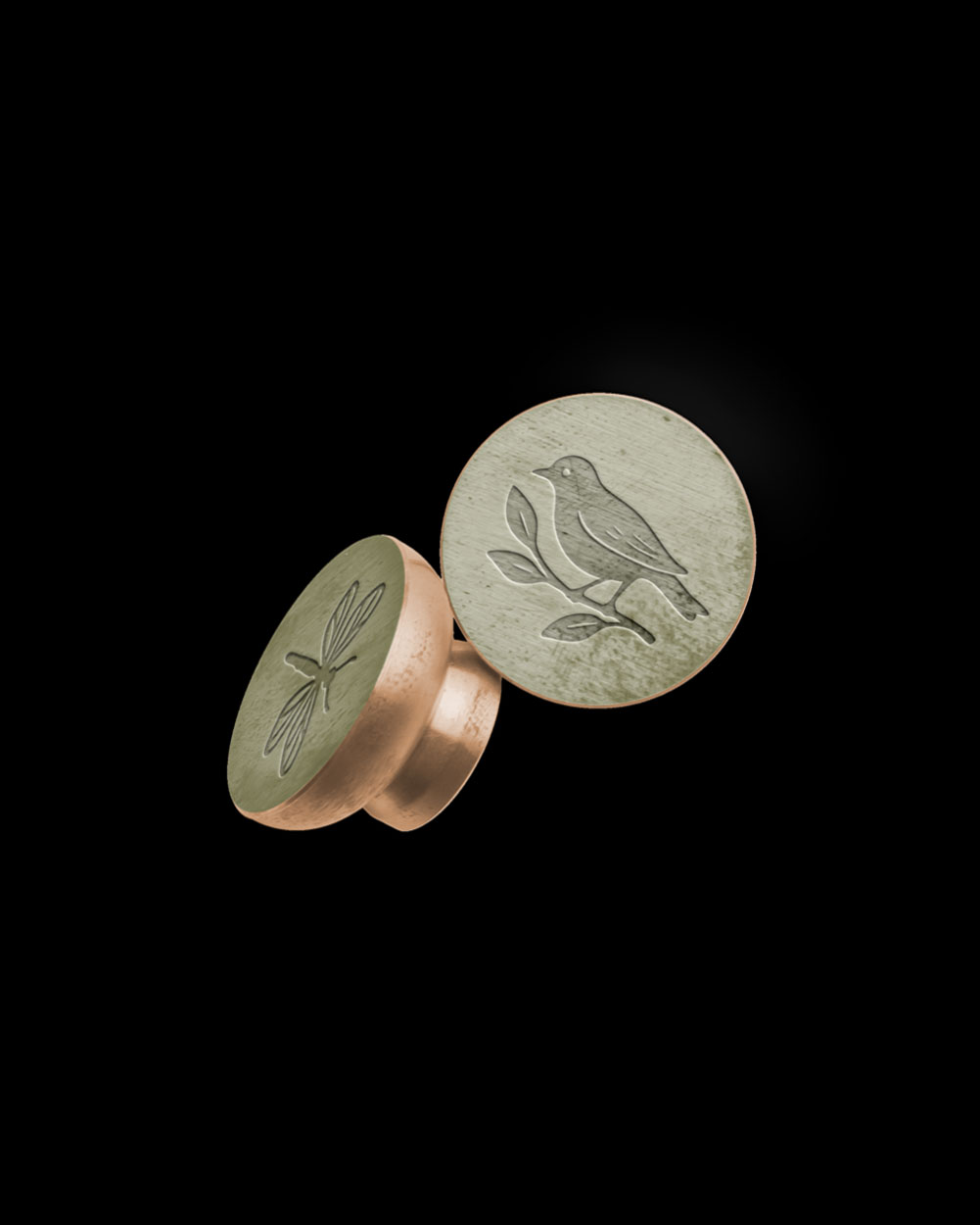 Olive Wax Stamps with Design 04 PNG Image Isolated Object.jpg