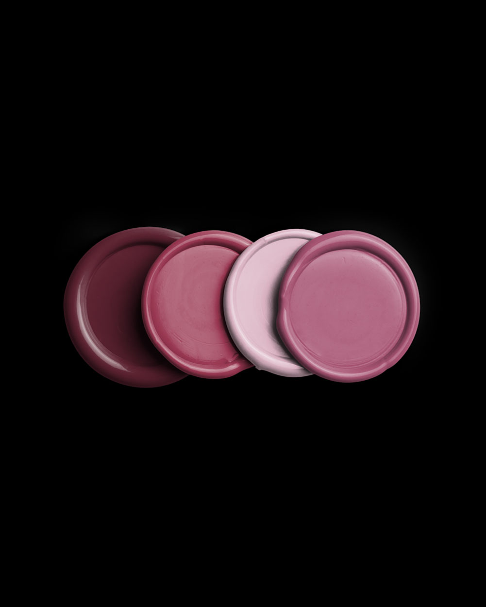Rosewood Vertical Stack of Four Wax Seals 04 PNG Image Isolated Object.jpg
