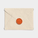 Tangerine Handmade Paper Envelope with Wax Seal with Design 01 PNG Image Thumbnail.jpg
