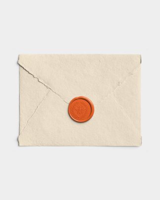 Tangerine Handmade Paper Envelope with Wax Seal with Design 01 PNG Image Thumbnail.jpg
