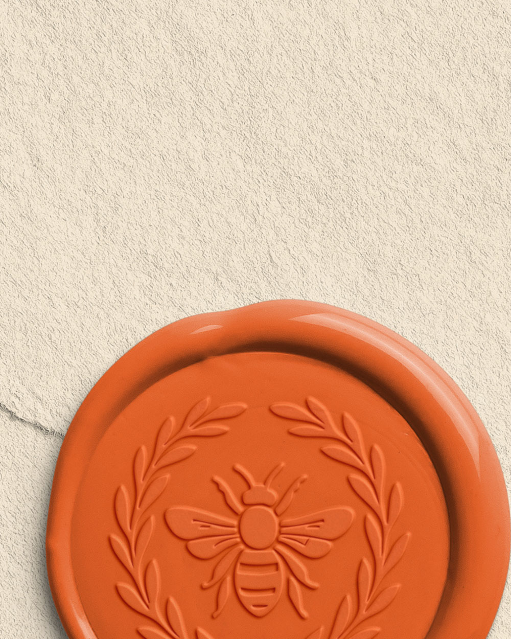Tangerine Handmade Paper Envelope with Wax Seal with Design 02 PNG Image High Resolution.jpg